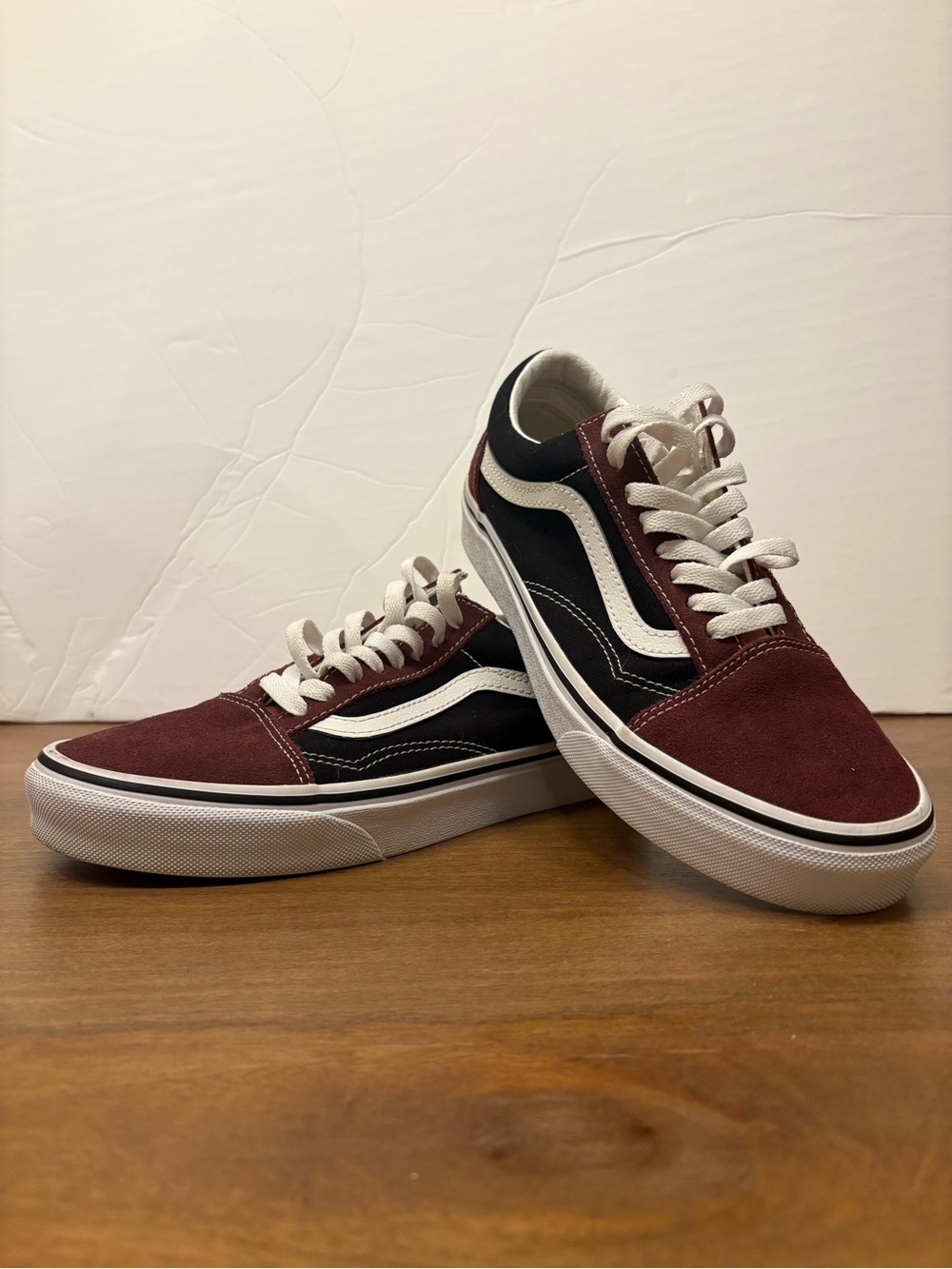 Vans Men’s Old Skool Sneakers - Burgundy, Black & White
